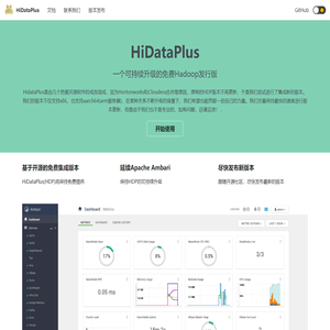 一个可持续升级的免费Hadoop发行版 | HiDataPlus(HDP)