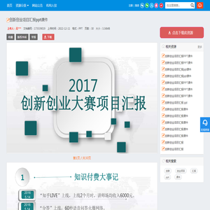 创新创业项目汇报ppt课件